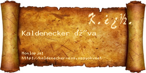 Kaldenecker Éva névjegykártya