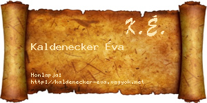 Kaldenecker Éva névjegykártya