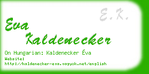eva kaldenecker business card
